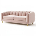 Divano 2 posti 180 x 85 x 80 cm in tessuto rosa - schienale trapuntato stile contemporaneo
