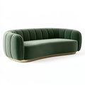 Divano 2 posti 180 x 90 x 78 cm in velluto verde stile moderno