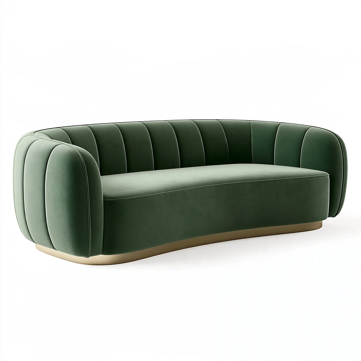 Divano 2 posti 180 x 90 x 78 cm in velluto verde stile moderno