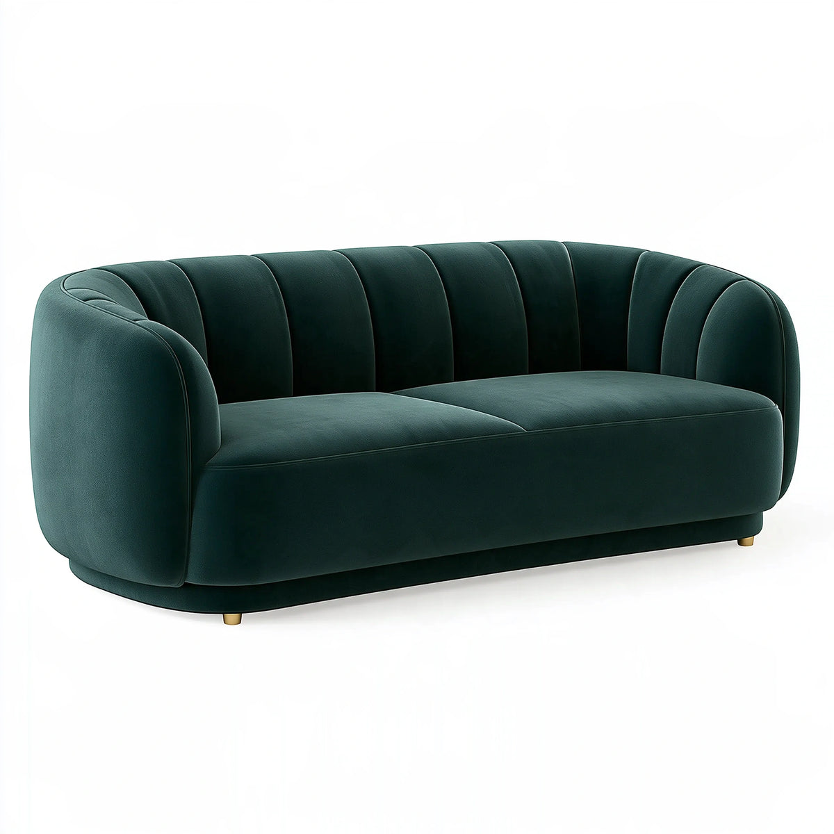 Divano 2 posti 180 x 90 x 78 cm in tessuto verde scuro stile moderno