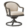 Poltrona girevole 78x76x90 cm in intreccio grigio e tessuto beige per esterno