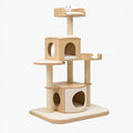 Albero tiragraffi per gatti 90 x 60 x 180 cm in legno beige con sisal e cucce multilivello