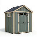 Casetta da giardino 180 x 120 x 210 cm in legno verde salvia - deposito esterno con doppia porta